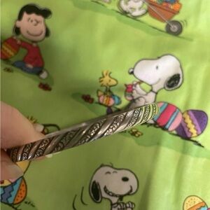 DANECRAFT 925 Sterling Silver Antique Art Deco  Bangle Bracelet